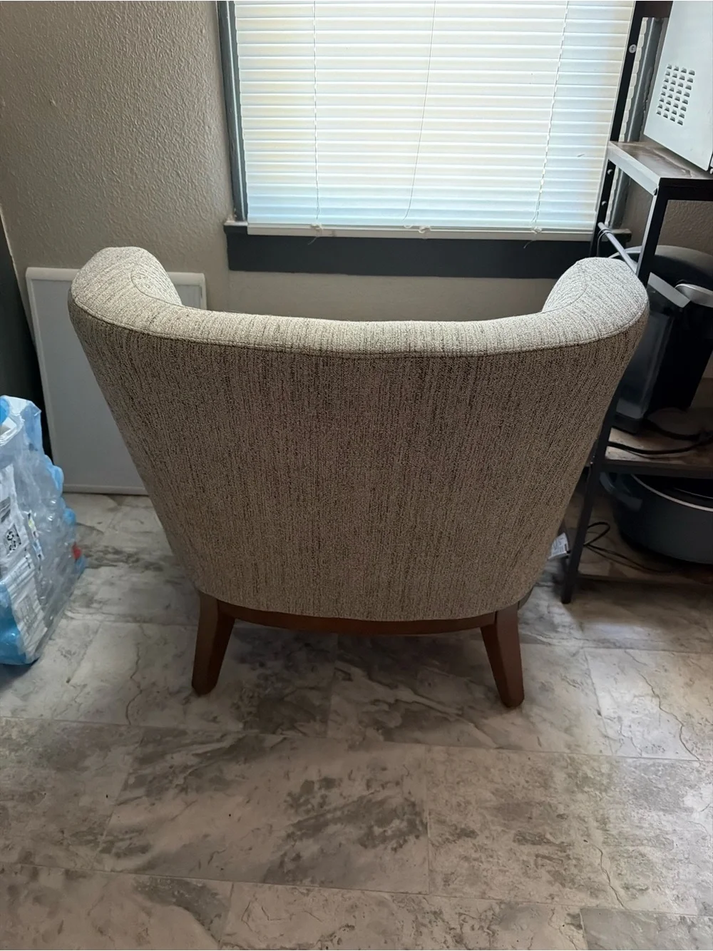 Neutral Taupe Accent Barrel Chair by